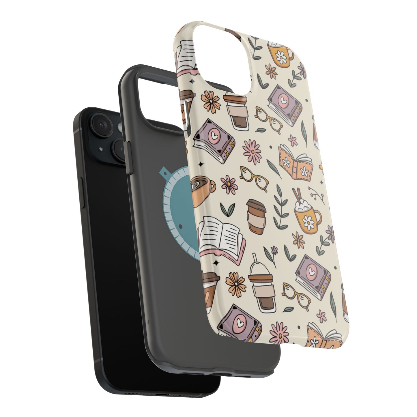 Cozy Reading Floral Phone Case — Magnetic Impact-Resistant