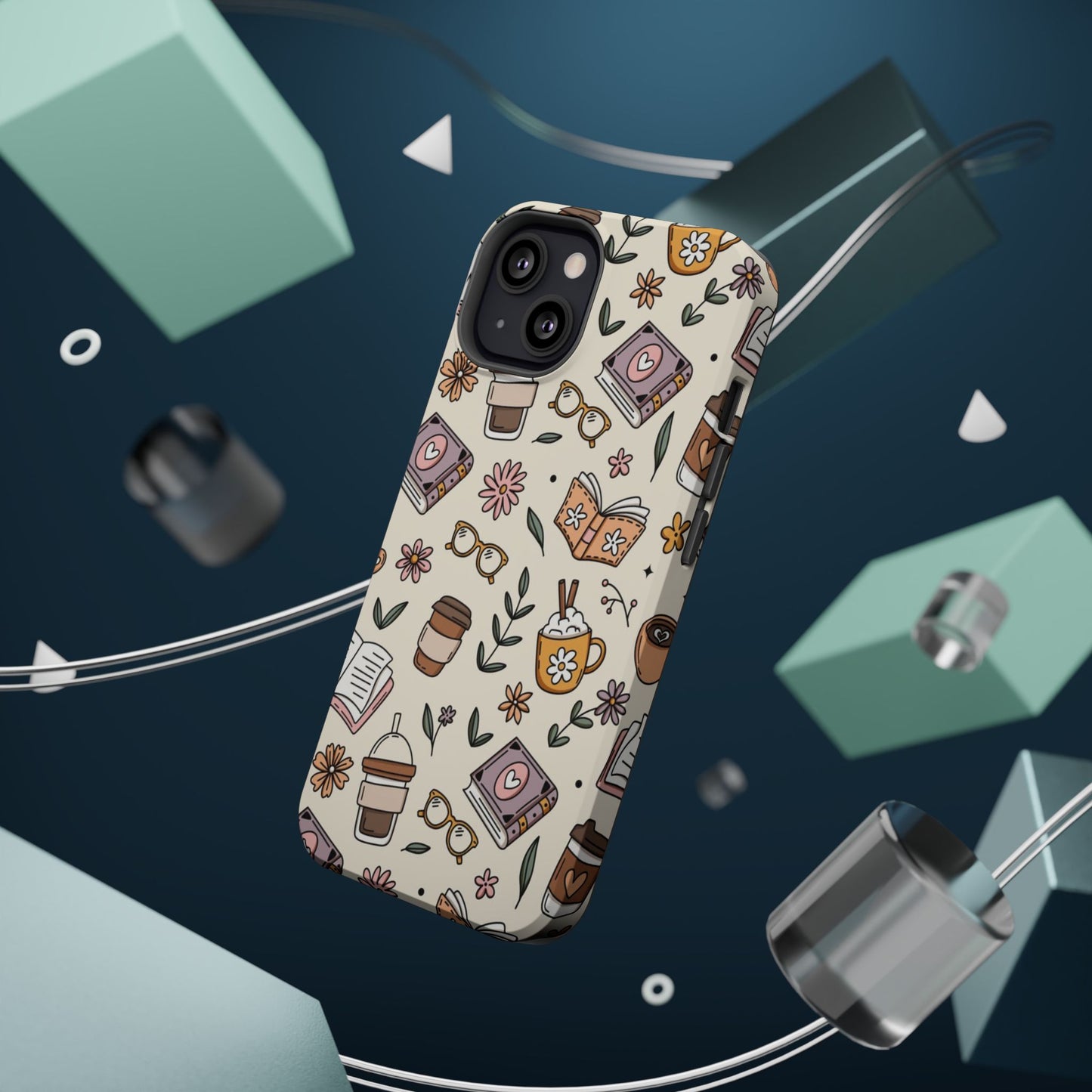 Cozy Reading Floral Phone Case — Magnetic Impact-Resistant