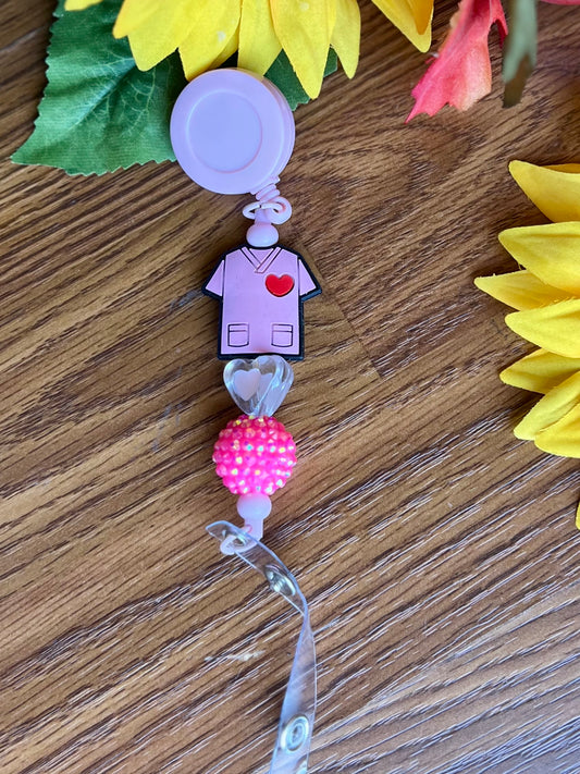Pink Scrub Badge Reel