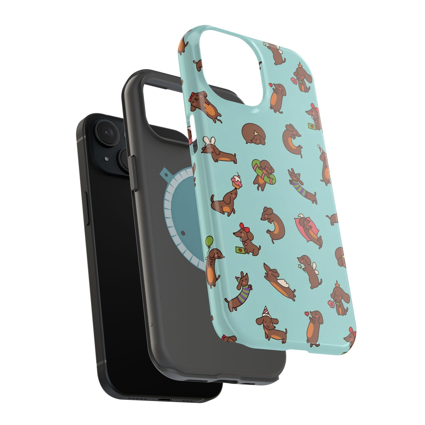 Dachshund Pattern Magnetic Impact Phone Case – Cute Wiener Dog Protective Cover
