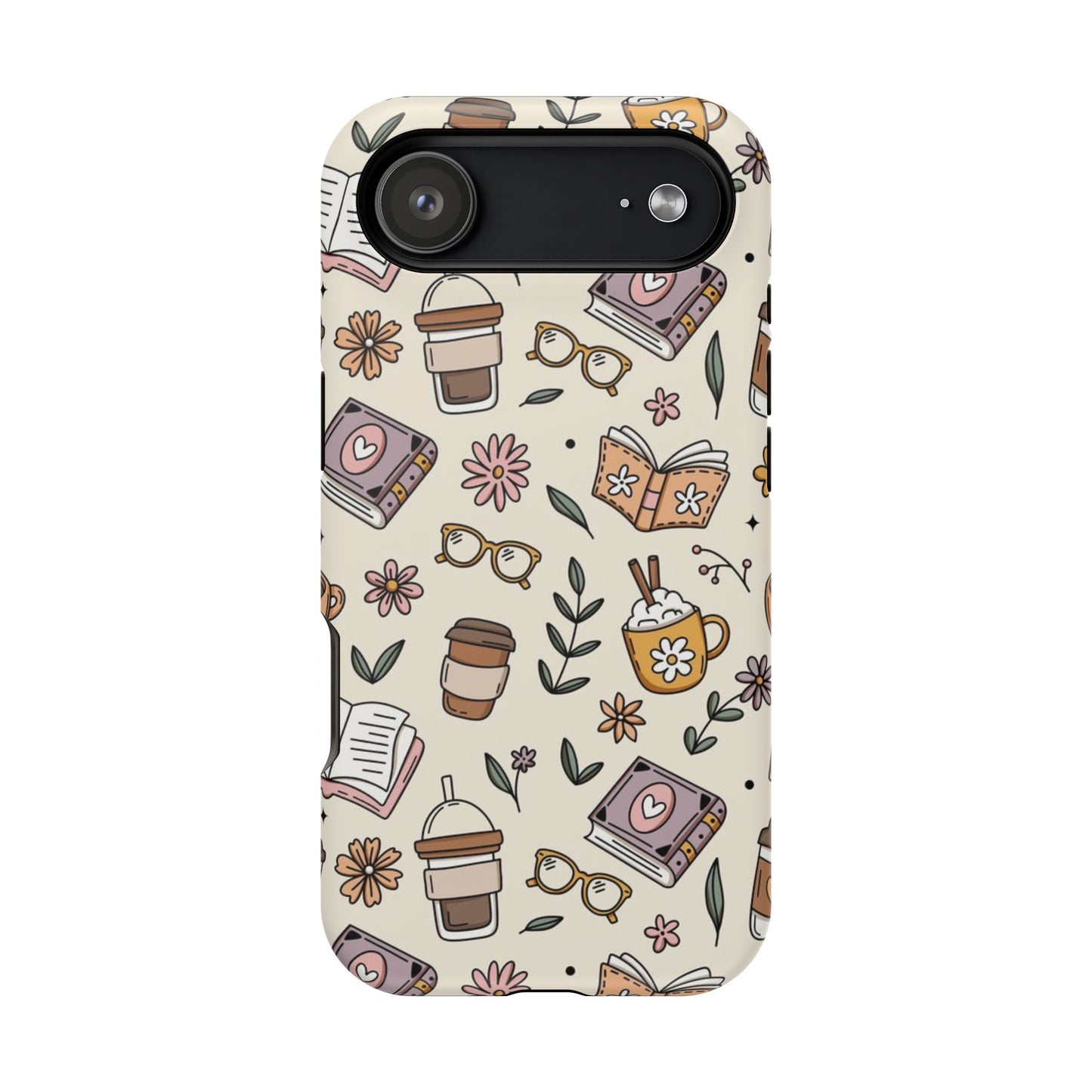 Cozy Reading Floral Phone Case — Magnetic Impact-Resistant