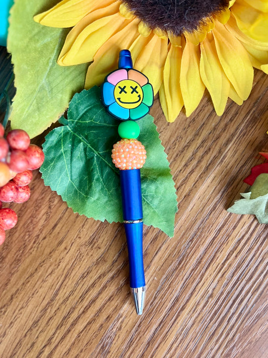 Rainbow Flower Smiley Pen