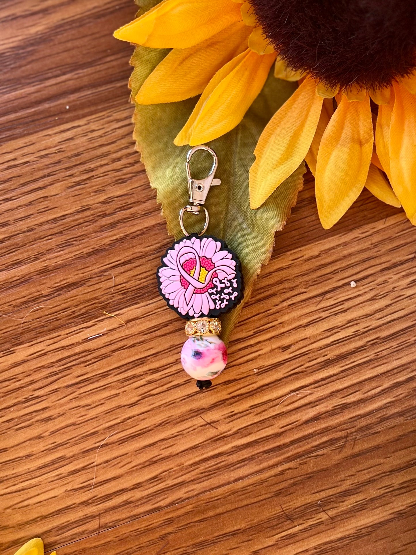 Pink Ribbon Zipper Pull