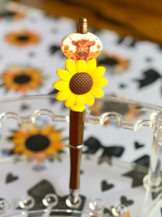 Cow Sunflower Pen